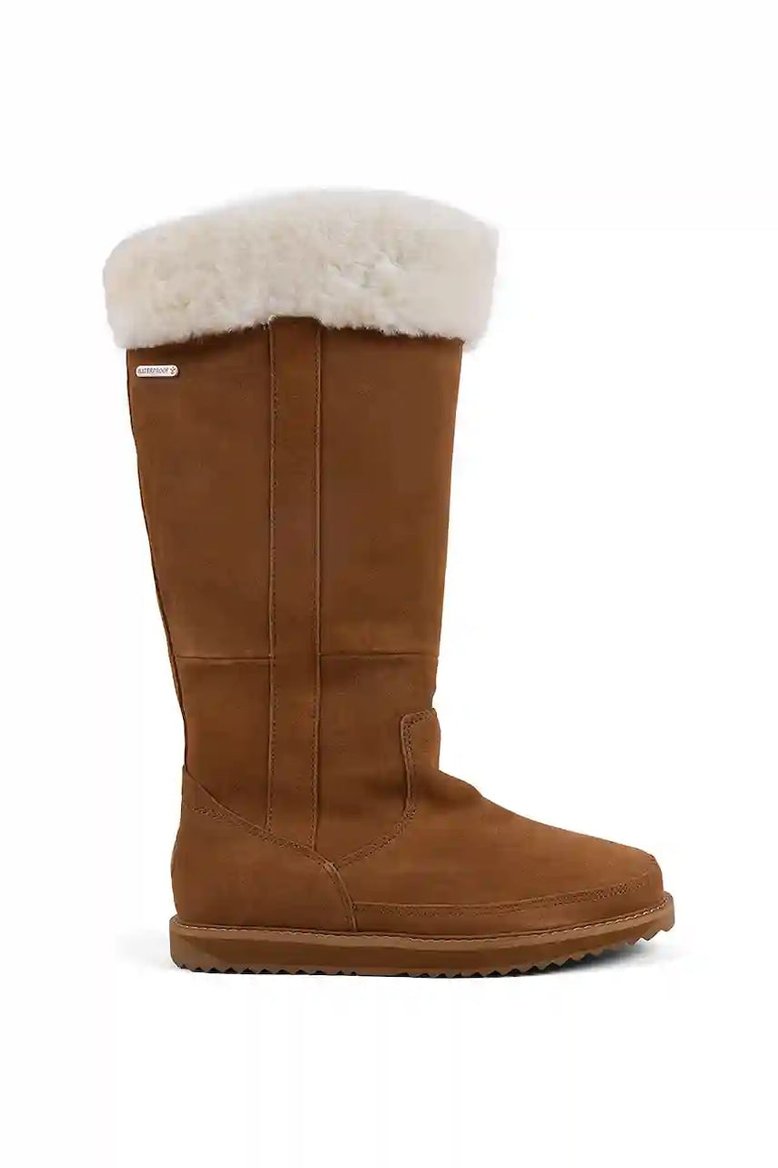 Čizme od brušene kože Emu Australia Georgi boja: smeđa, ravni potplat, sa srednje toplom podstavom, W13218