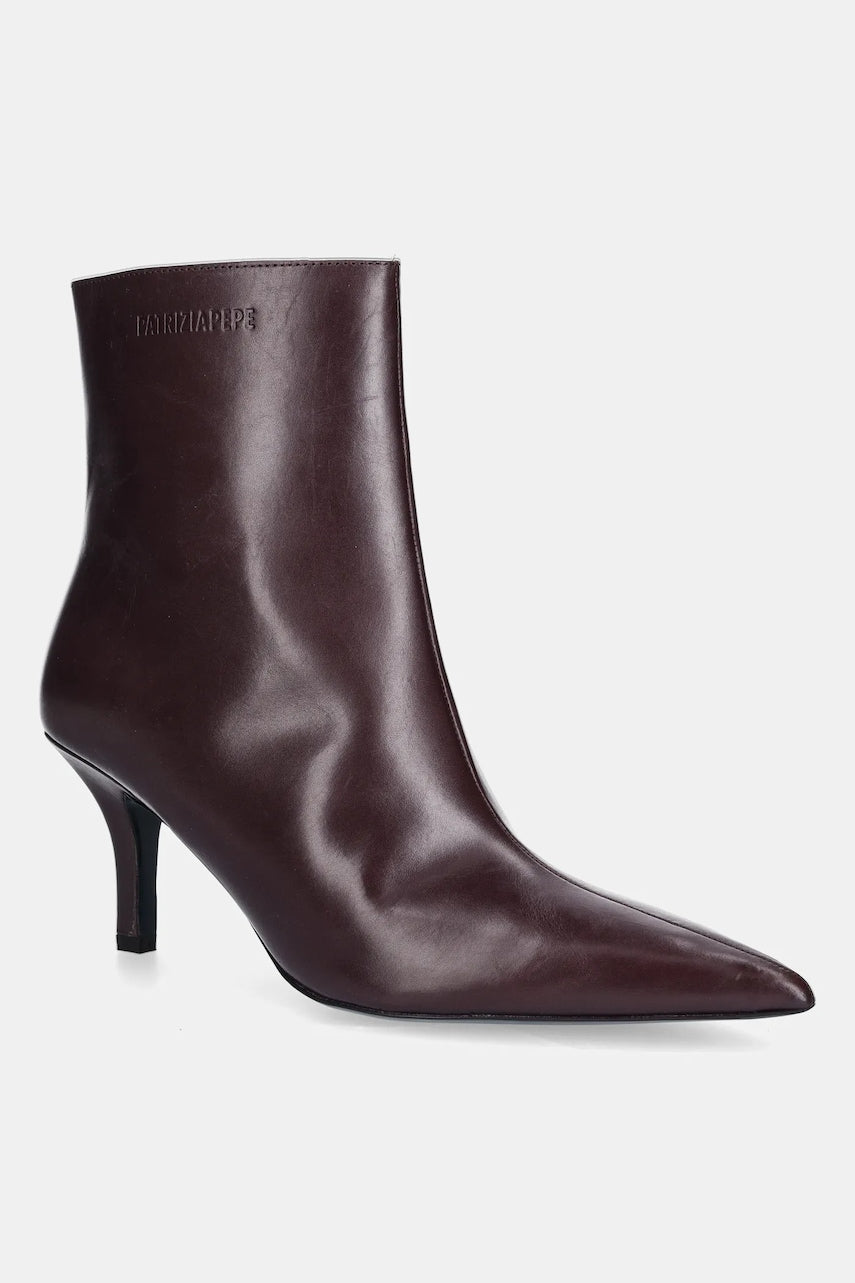 Kožne gležnjače Patrizia Pepe boja: ljubičasta, s tankom potpeticom, 8Y0130 L166 M536
