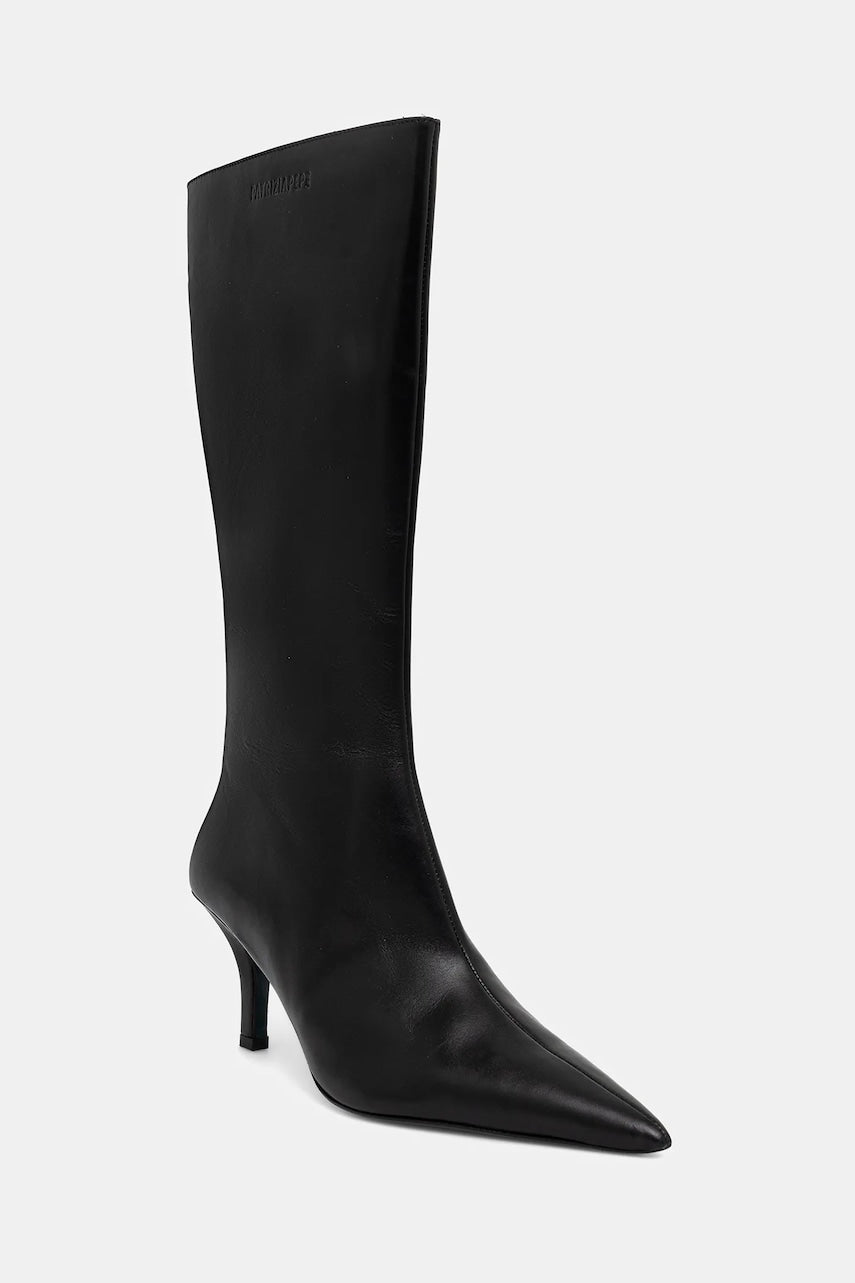 Kožne čizme Patrizia Pepe boja: crna, s tankom potpeticom, 8Y0131 L166 K103