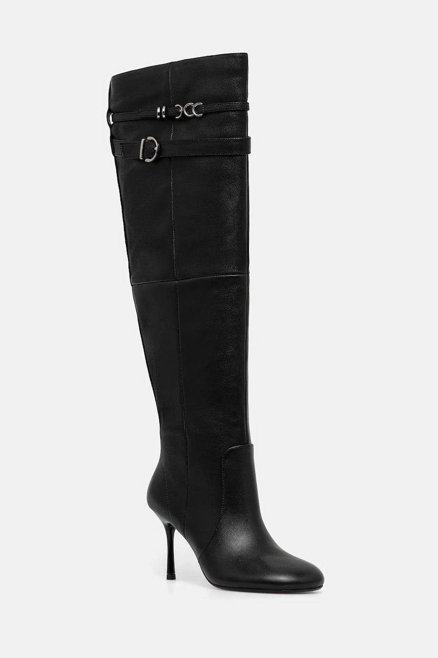 Kožne čizme Pinko Polly 02 boja: crna, s tankom potpeticom, SD0281P003Z99