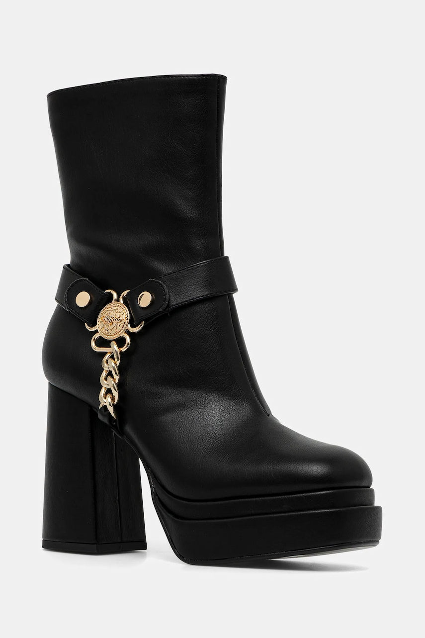 Gležnjače Buffalo May Biker Btn boja: crna, s debelom potpeticom, 1220075-BLK
