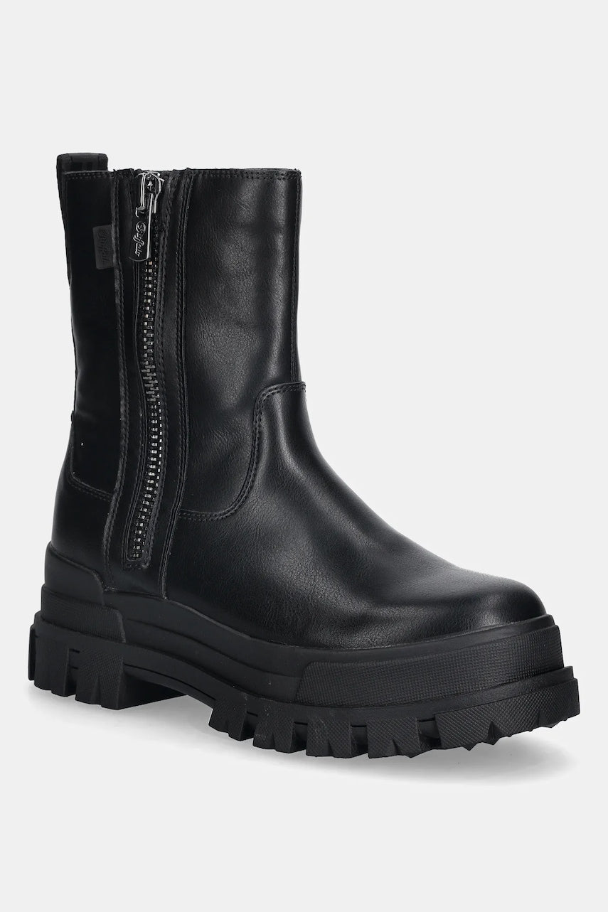 Gležnjače Buffalo Aspha Bootie Zip boja: crna, s platformom, sa srednje toplom podstavom, 1270125-BLK