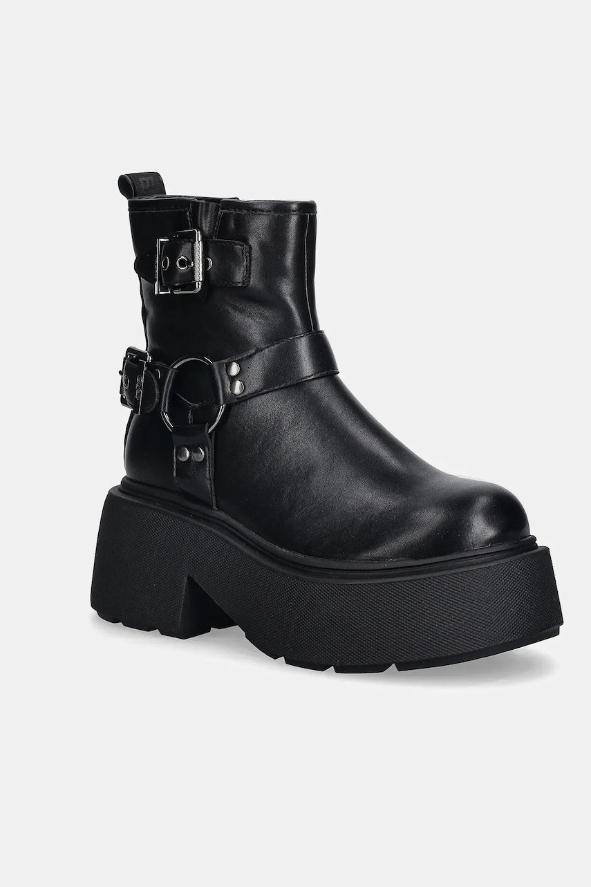 Gležnjače Buffalo Vicious Biker Short boja: crna, s platformom, 1270157-BLK