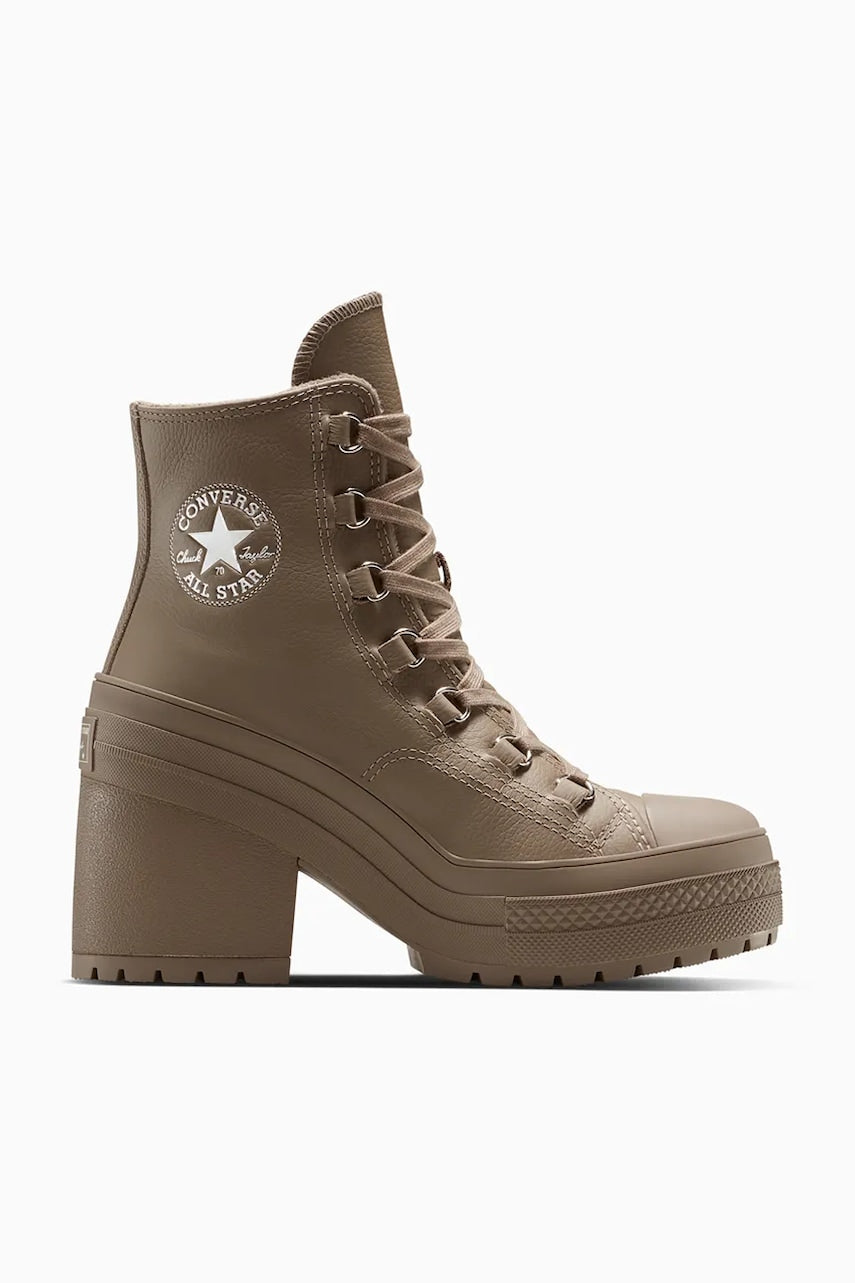 Kožne gležnjače Converse Chuck 70 De Luxe Heel boja: smeđa, s debelom potpeticom, sa srednje toplom podstavom, A13064C