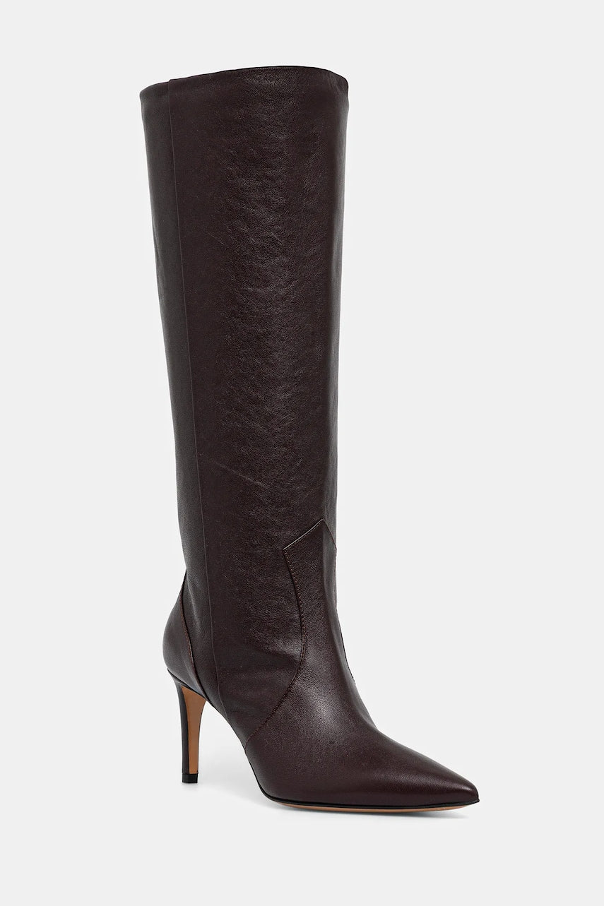 Kožne čizme IRO Davyn Vintage boja: bordo, s tankom potpeticom, WM39DAVYNVIN