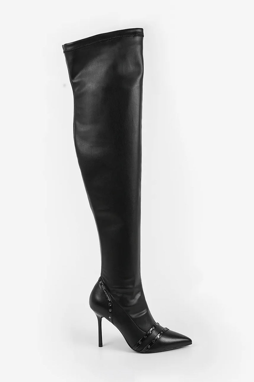 Čizme Karl Lagerfeld SARABANDE boja: crna, s tankom potpeticom, KL30987