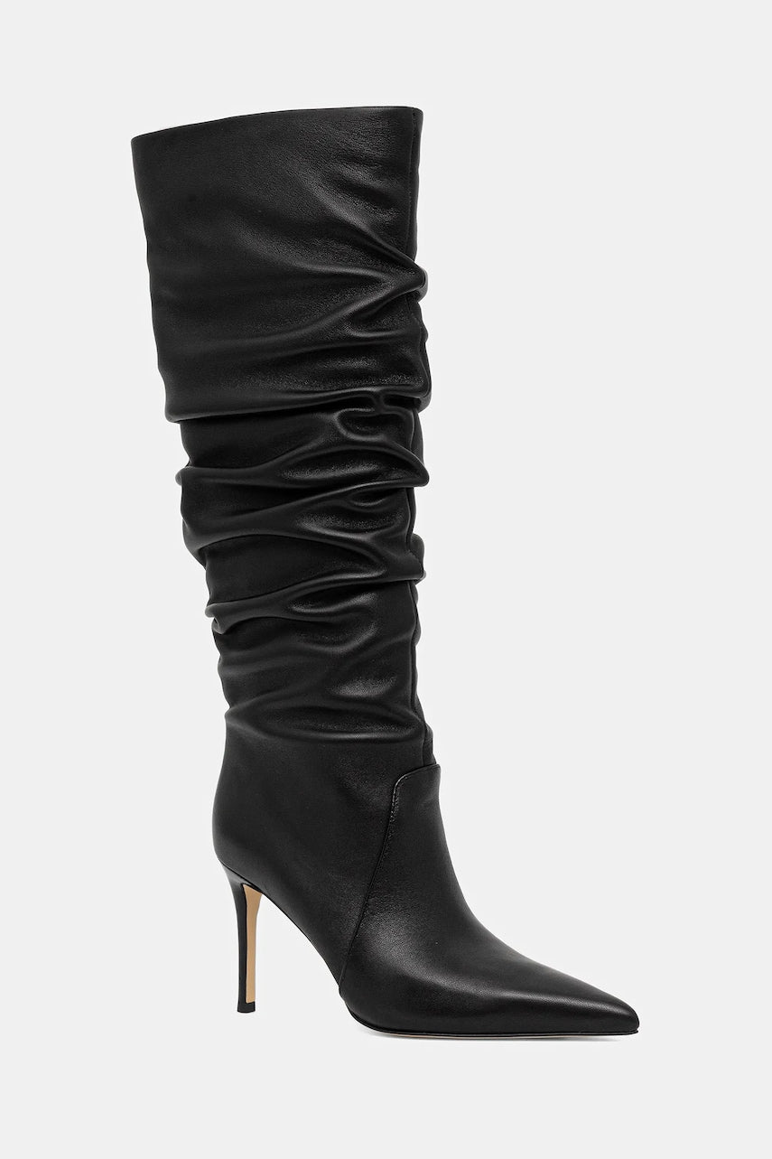 Kožne čizme MICHAEL Michael Kors Dawn boja: crna, s tankom potpeticom, 40F5DWHB6L.001