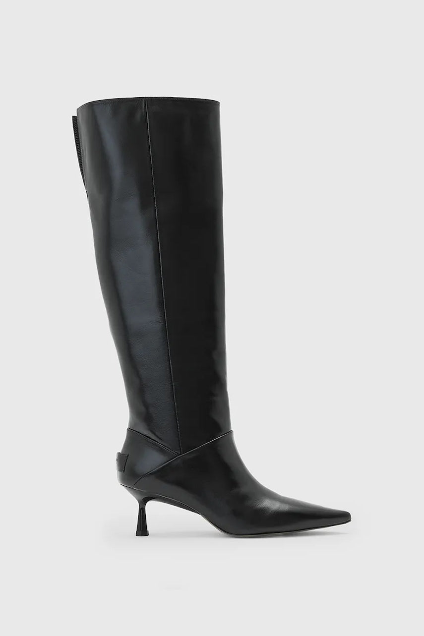 Čizme AllSaints ODYSSEY LOW BOOT boja: crna, s tankom potpeticom, W019FD