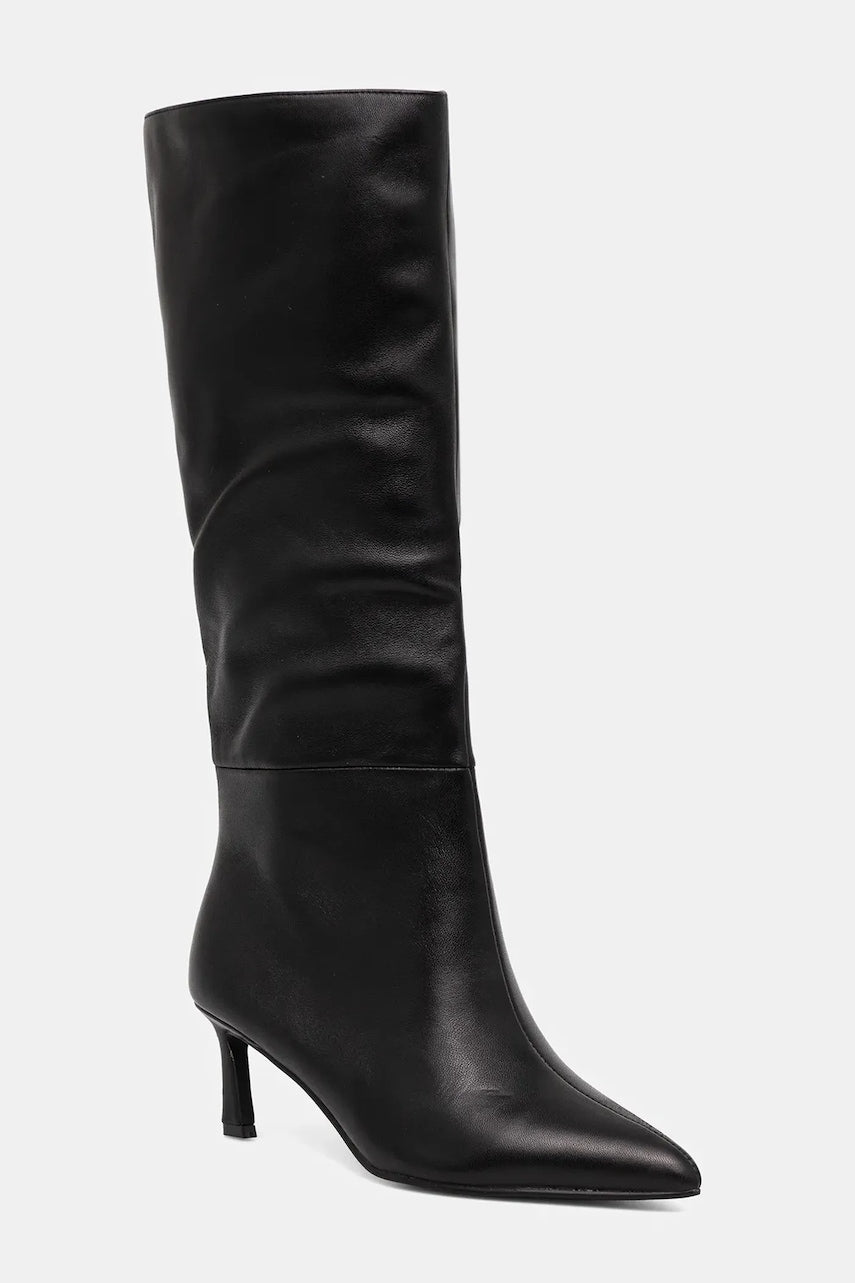 Kožne čizme Steve Madden Lavan boja: crna, s tankom potpeticom, 11003290