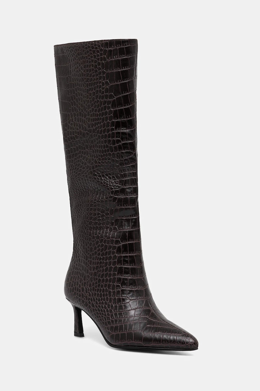 Kožne čizme Steve Madden Lavan boja: smeđa, s tankom potpeticom, 11003290