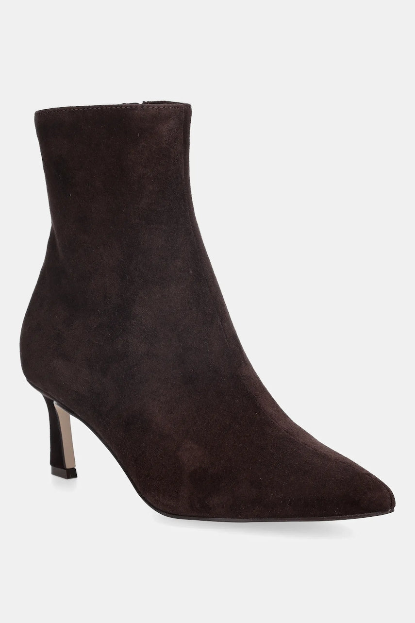 Gležnječe od brušene kože Steve Madden Lulah boja: smeđa, s tankom potpeticom, 11003282