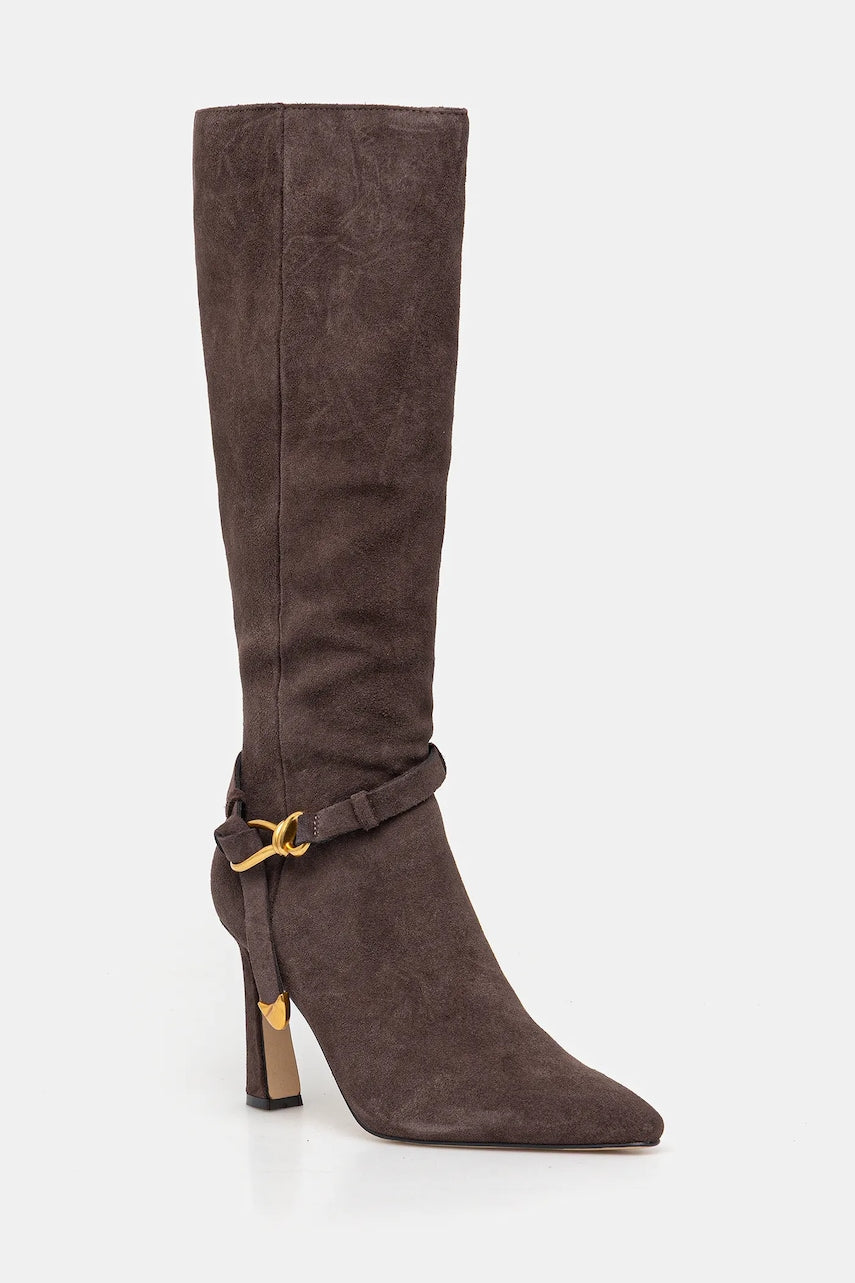 Čizme od brušene kože Steve Madden Sirrens boja: smeđa, s tankom potpeticom, 11004776