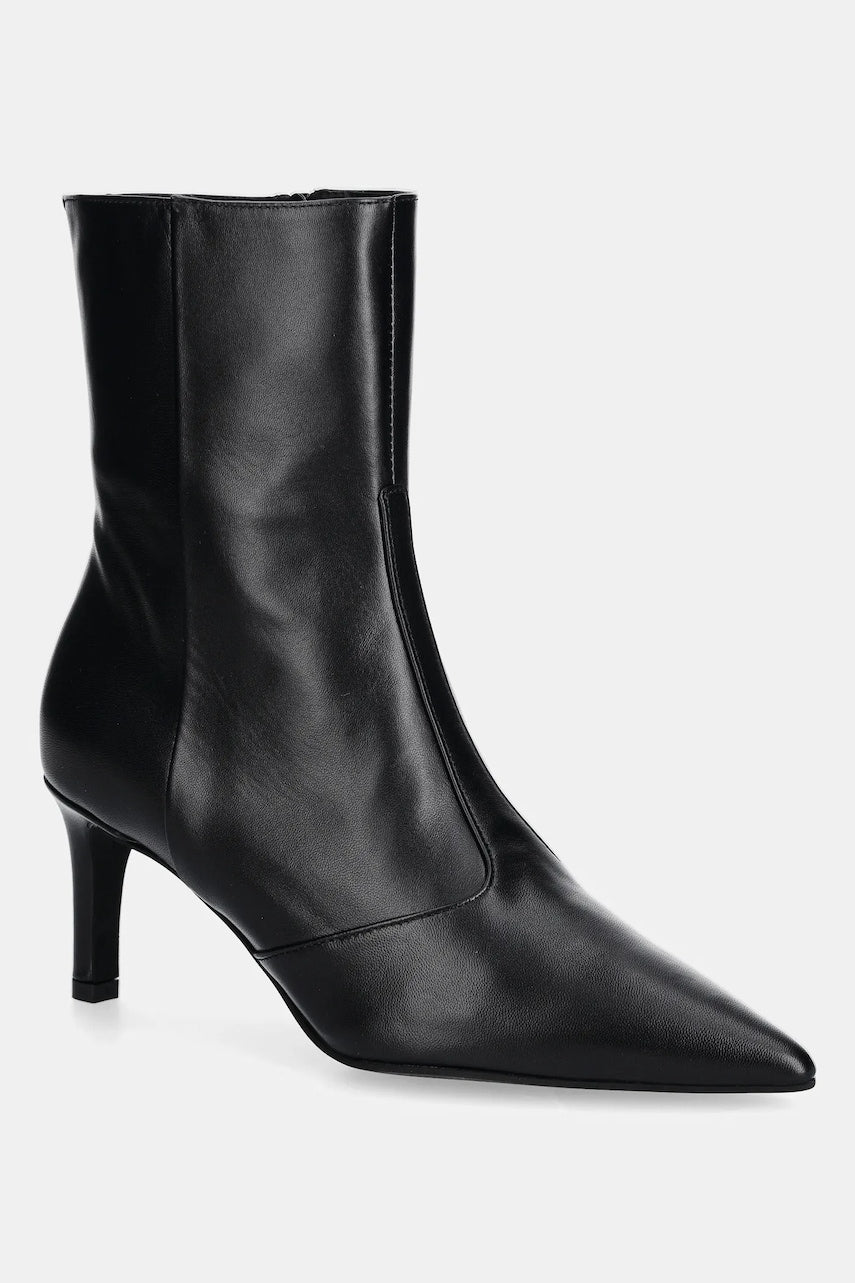 Kožne gležnjače Furla Essential boja: crna, s tankom potpeticom, YJ98FSN X30000 O6000