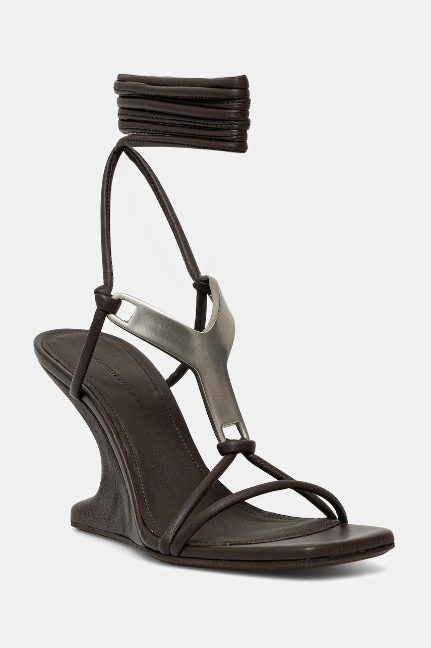Usnjeni sandali Rick Owens Lilies Cantilever 8 Hydra Sandals rjava barva, LI02E3809.LLP