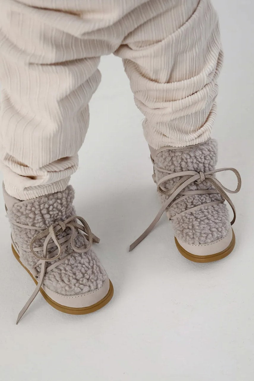 Otroške usnjene snežke Donsje Ceesa Shoes bež barva, 1500300