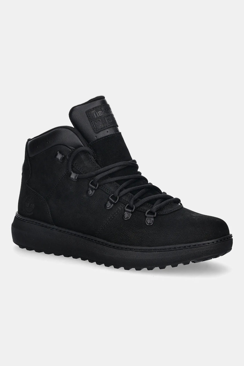 Čevlji iz nubuka Timberland Hudson Road Mid Lc Waterproof moški, črna barva, TB0A69RDW051