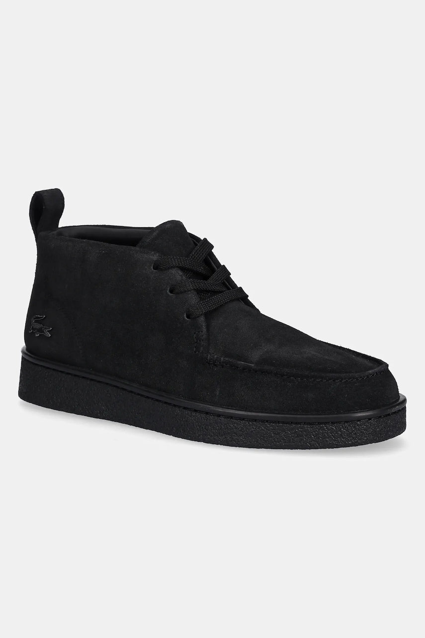 Superge iz semiša Lacoste Baseshot Chukka Sneaker črna barva, 50SMA0027
