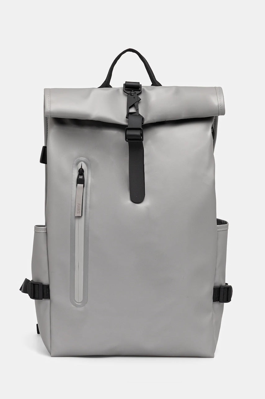 Nahrbtnik Rains 14590 Rolltop Rucksack Large siva barva, 14590