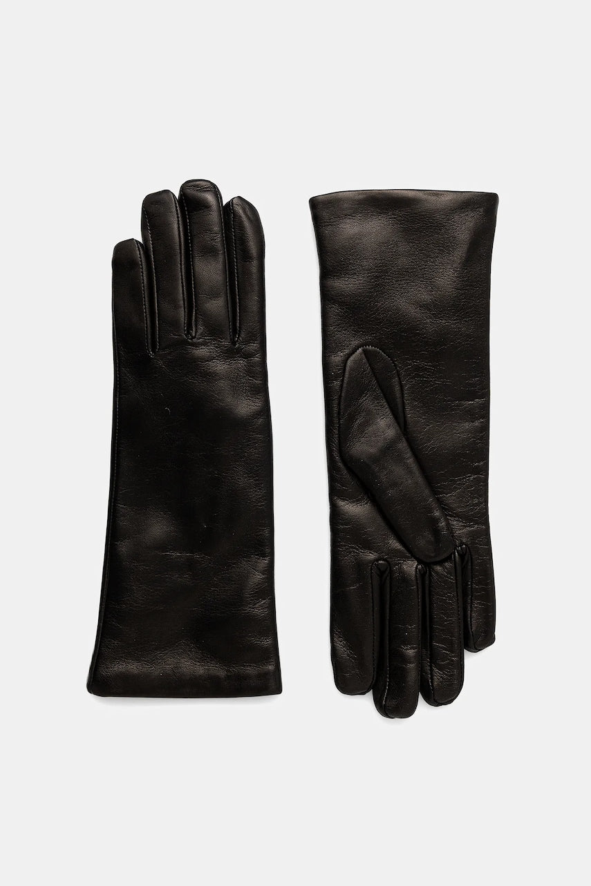 Kožne rukavice Weekend Max Mara SENAPESHORT boja: crna, 2525566035600