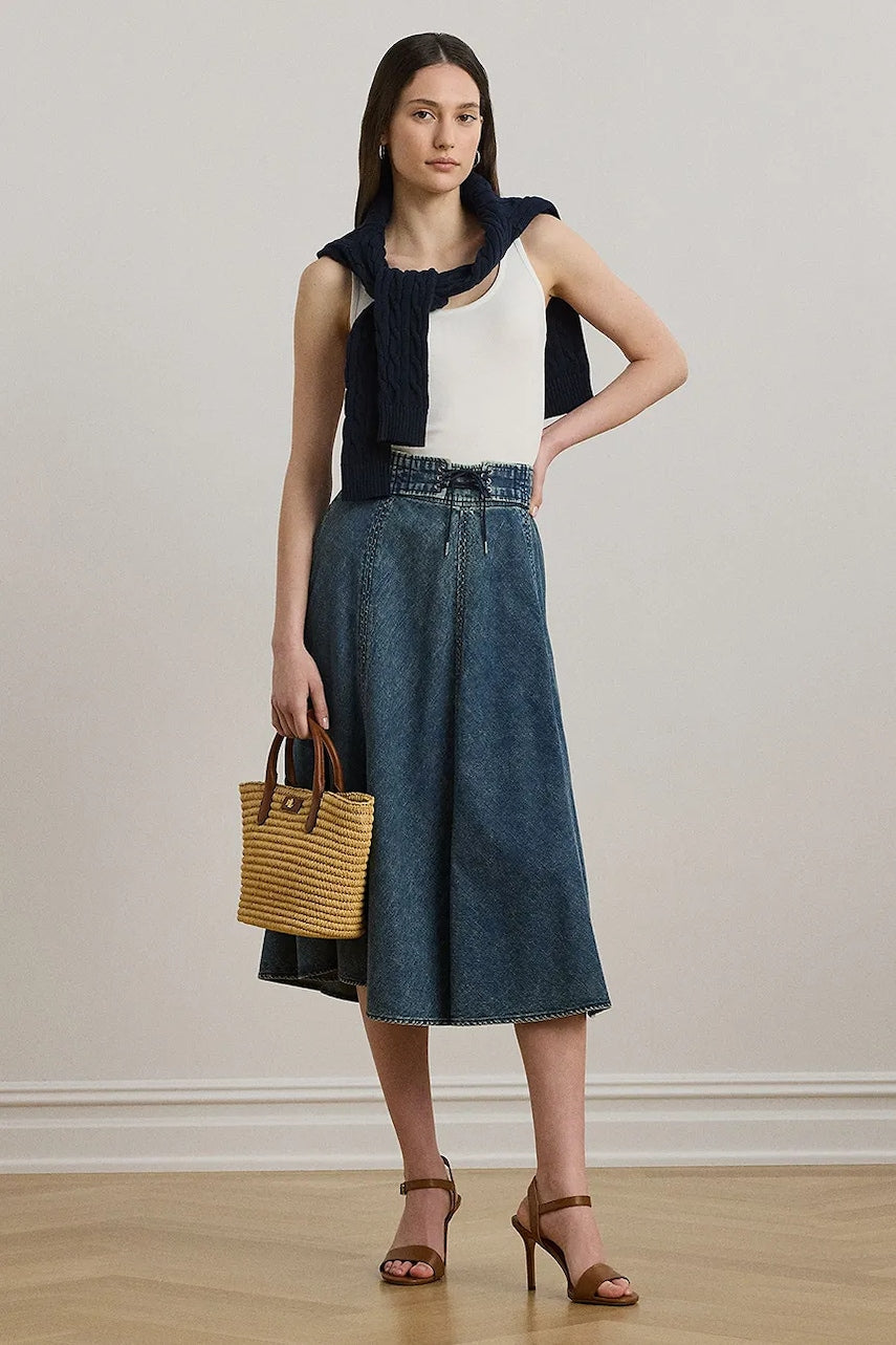 Bombažno krilo iz jeansa Lauren Ralph Lauren 200971265