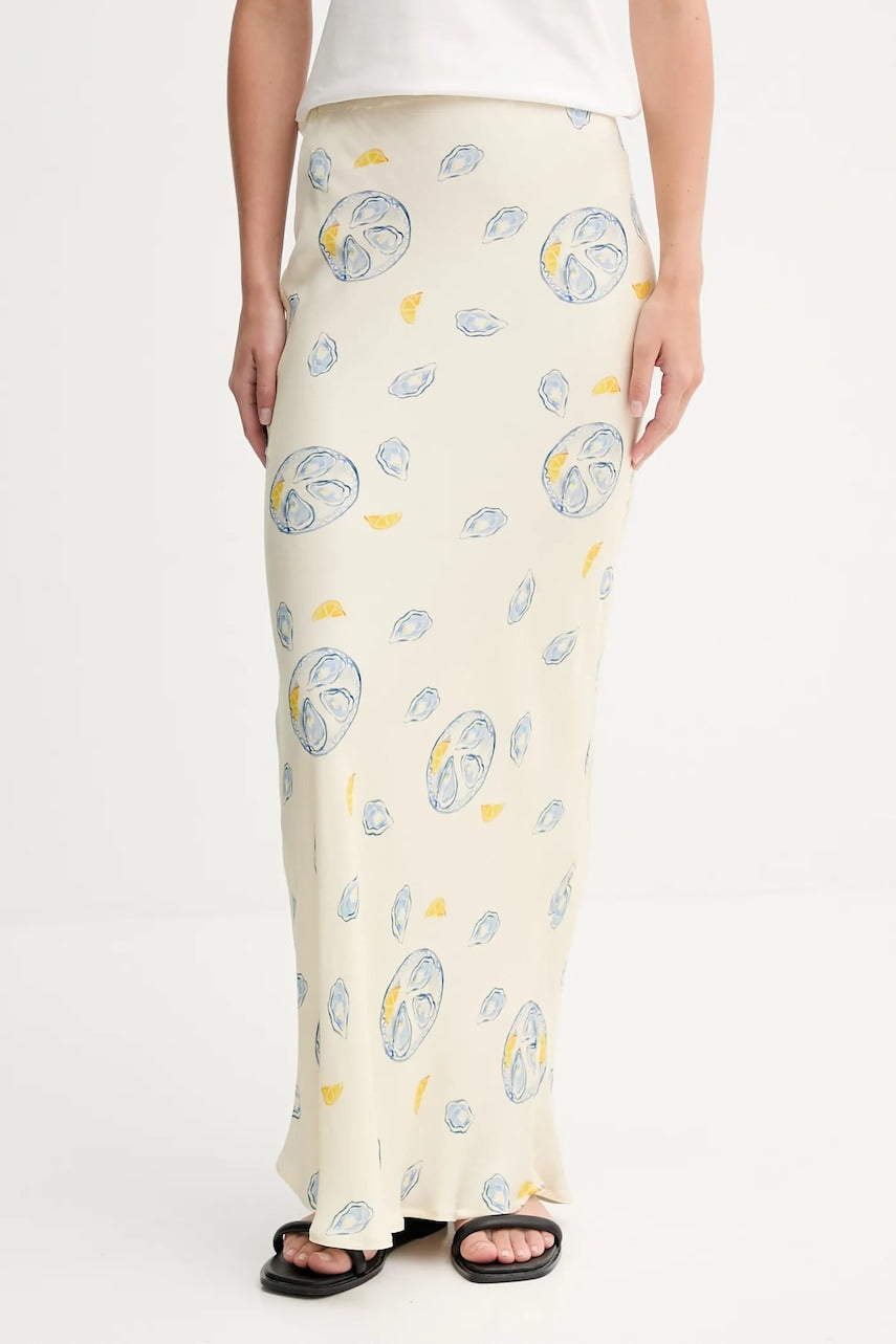 Suknja Never Fully Dressed Dorris boja: bež, maxi, širi se prema dolje, NFDSK697