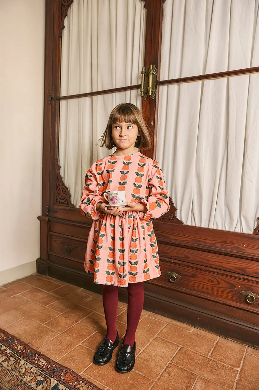 Dječja suknja Tinycottons APPLES SKIRT boja: ružičasta, mini, širi se prema dolje, AW25-384