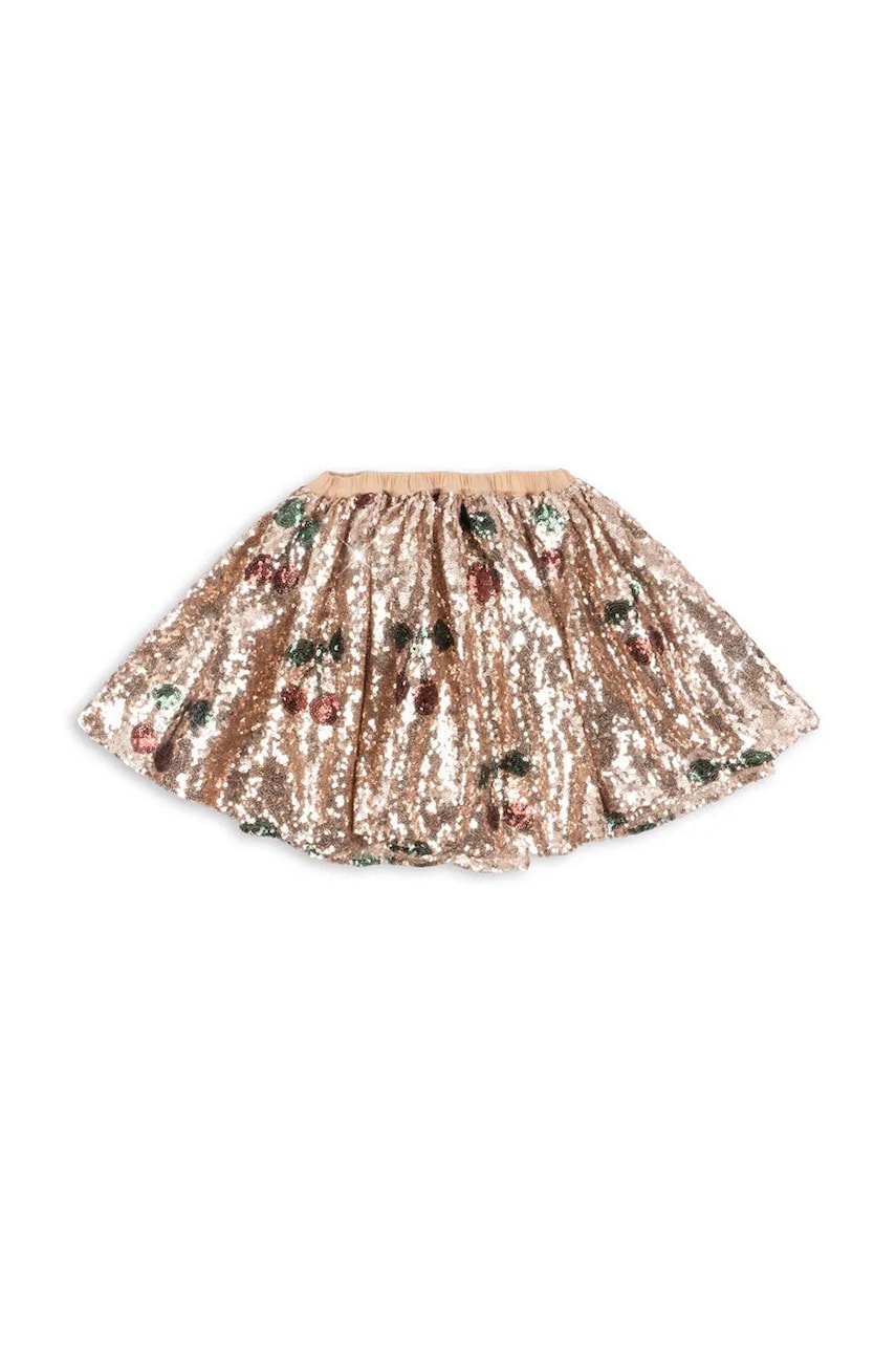 Dječja suknja Konges Sløjd STARLA SEQUIN SKIRT boja: bež, mini, širi se prema dolje, KS103992