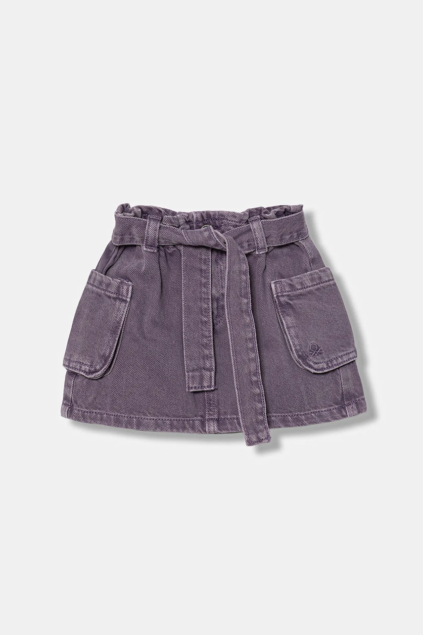 Otroško krilo iz jeansa United Colors of Benetton vijolična barva, 481SG0017