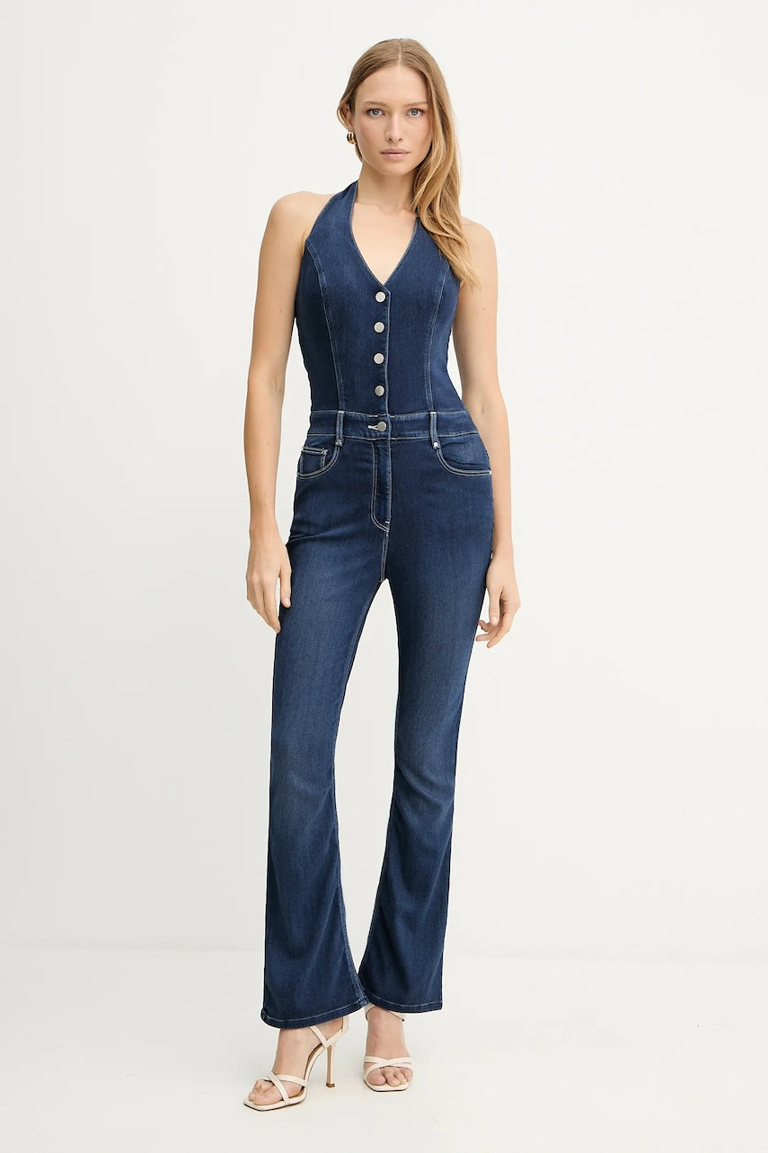 Kombinezon iz jeansa Guess BETSY mornarsko modra barva, W5YD57 D0782