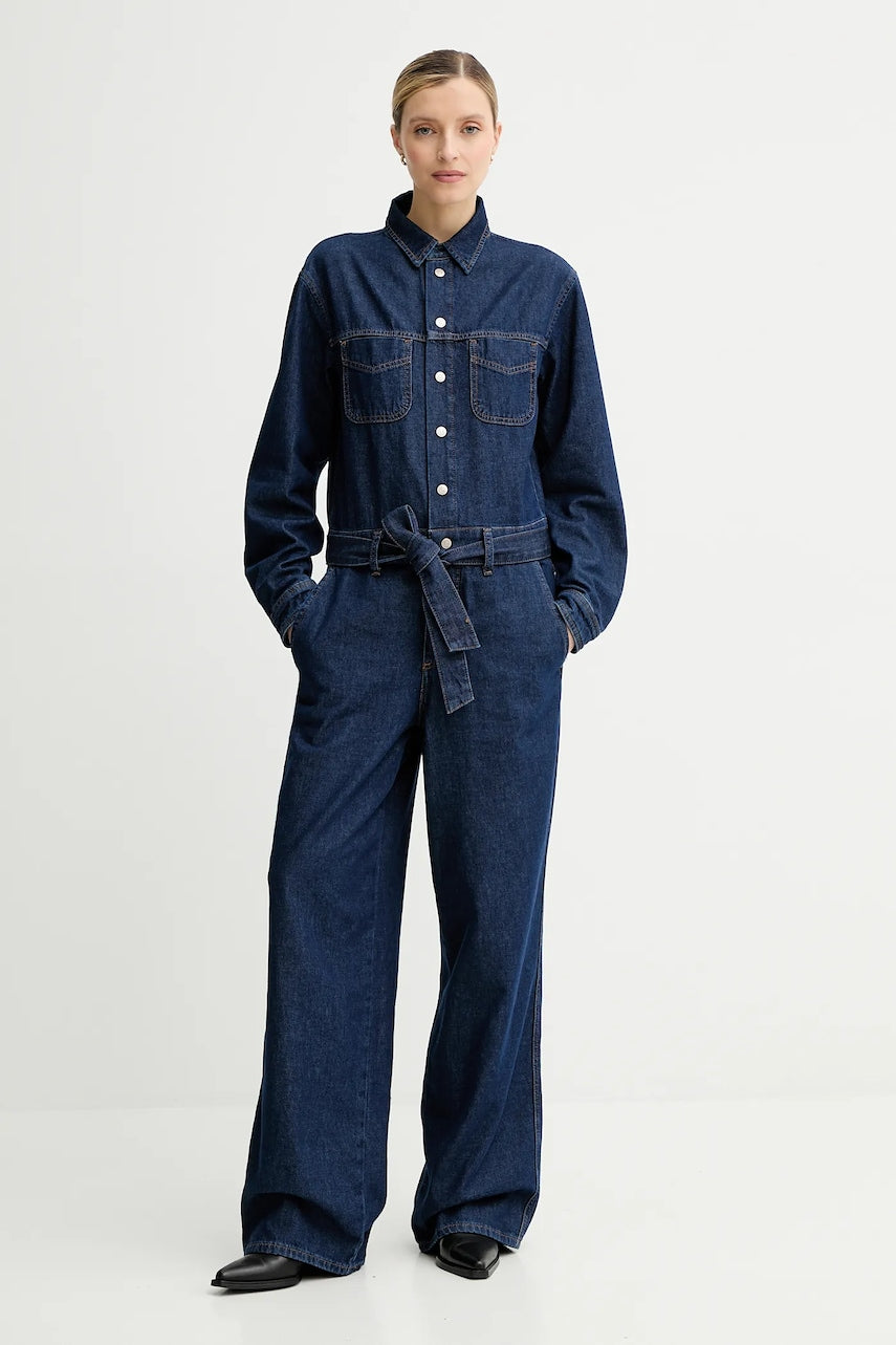 Kombinezon iz jeansa Marc O'Polo mornarsko modra barva, 5000006876