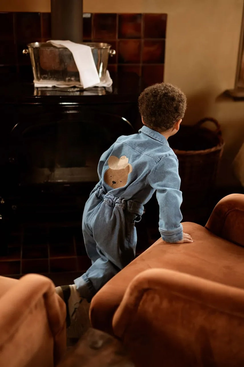 Dječji kombinezon s pamukom Donsje Lard Denim Jumpsuit Western Bear 4104501