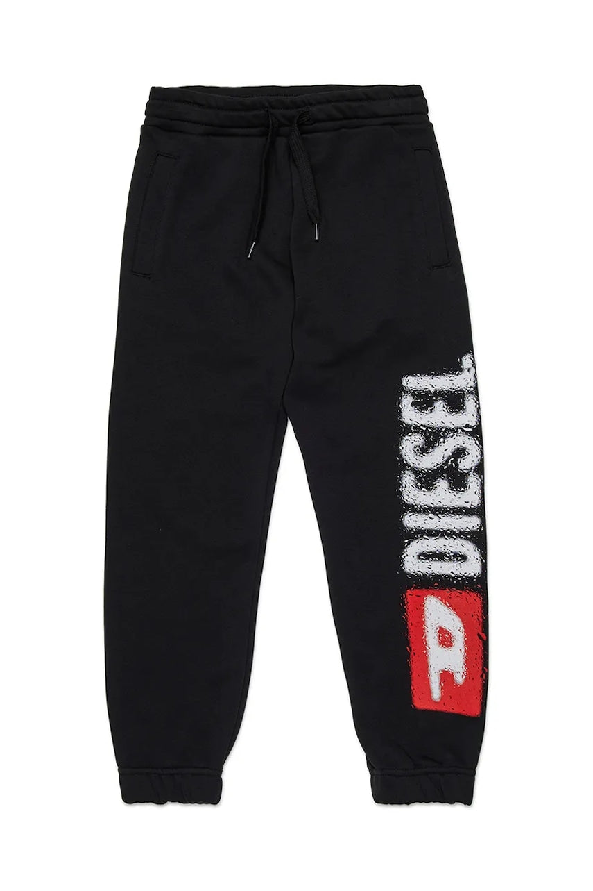Otroška bombažna trenirka Diesel PANTLI TROUSERS črna barva, J02445