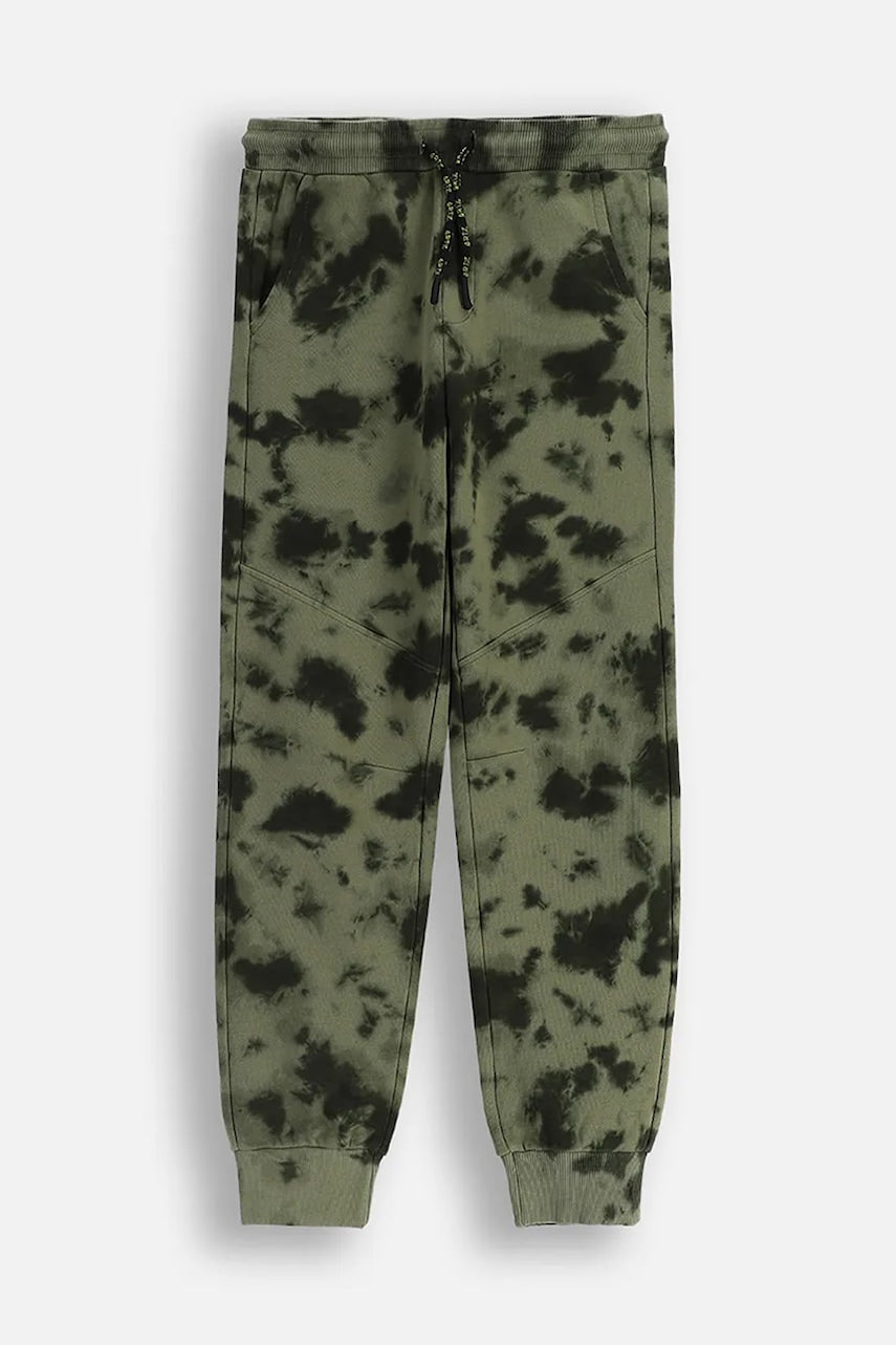 Otroški spodnji del trenirke iz bombaža Coccodrillo zelena barva, SPORTS BOY JUNIOR