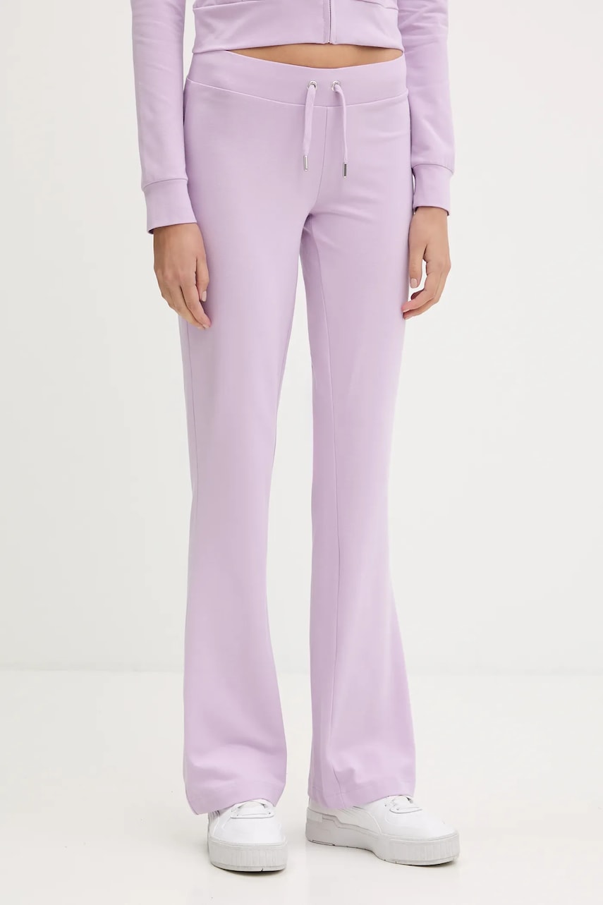 Spodnji del trenirke Juicy Couture JERSEY APOLLO PANT ženski, vijolična barva, JCWBJ125311