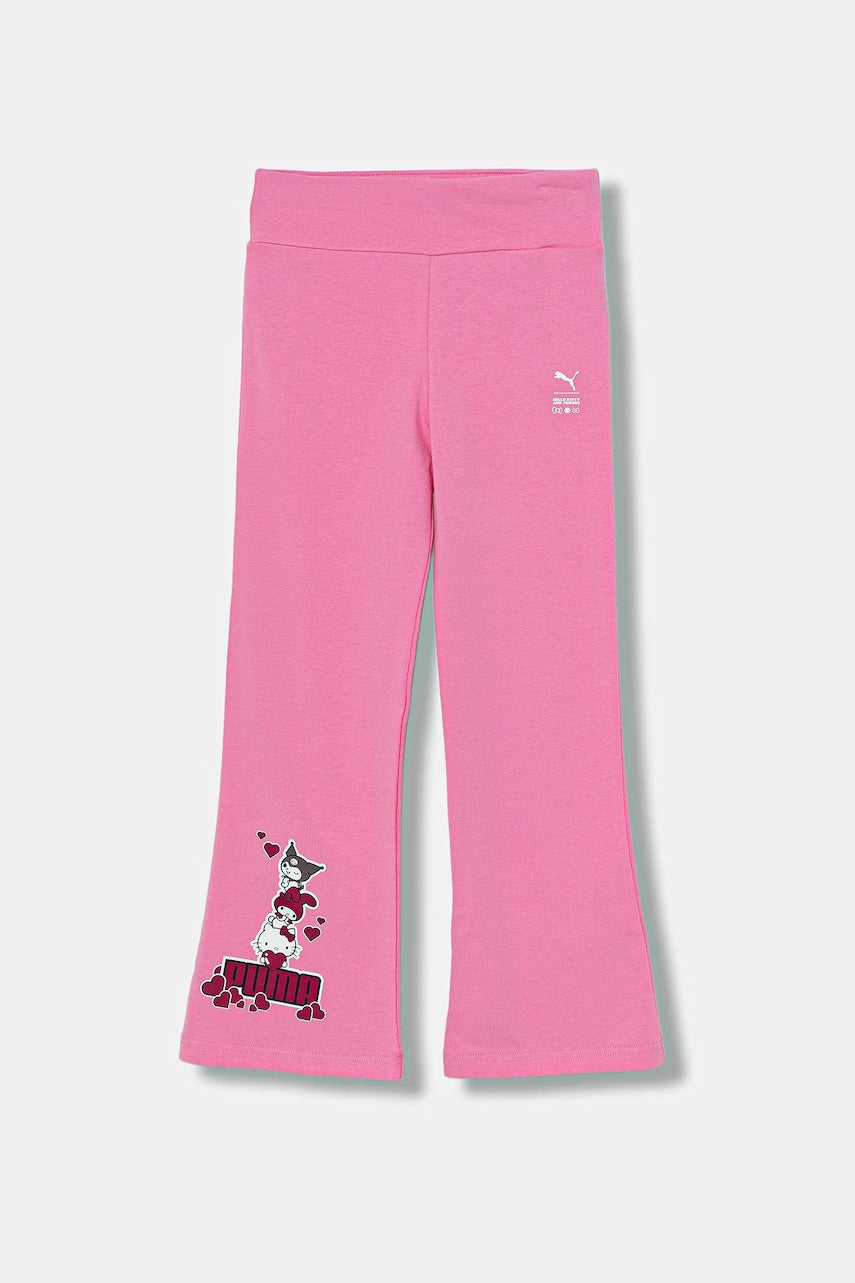 Dječji donji dio trenirke Puma PUMA X HELLO KITTY & FRIENDS Flared Leggings boja: ružičasta, s tiskom, 632388