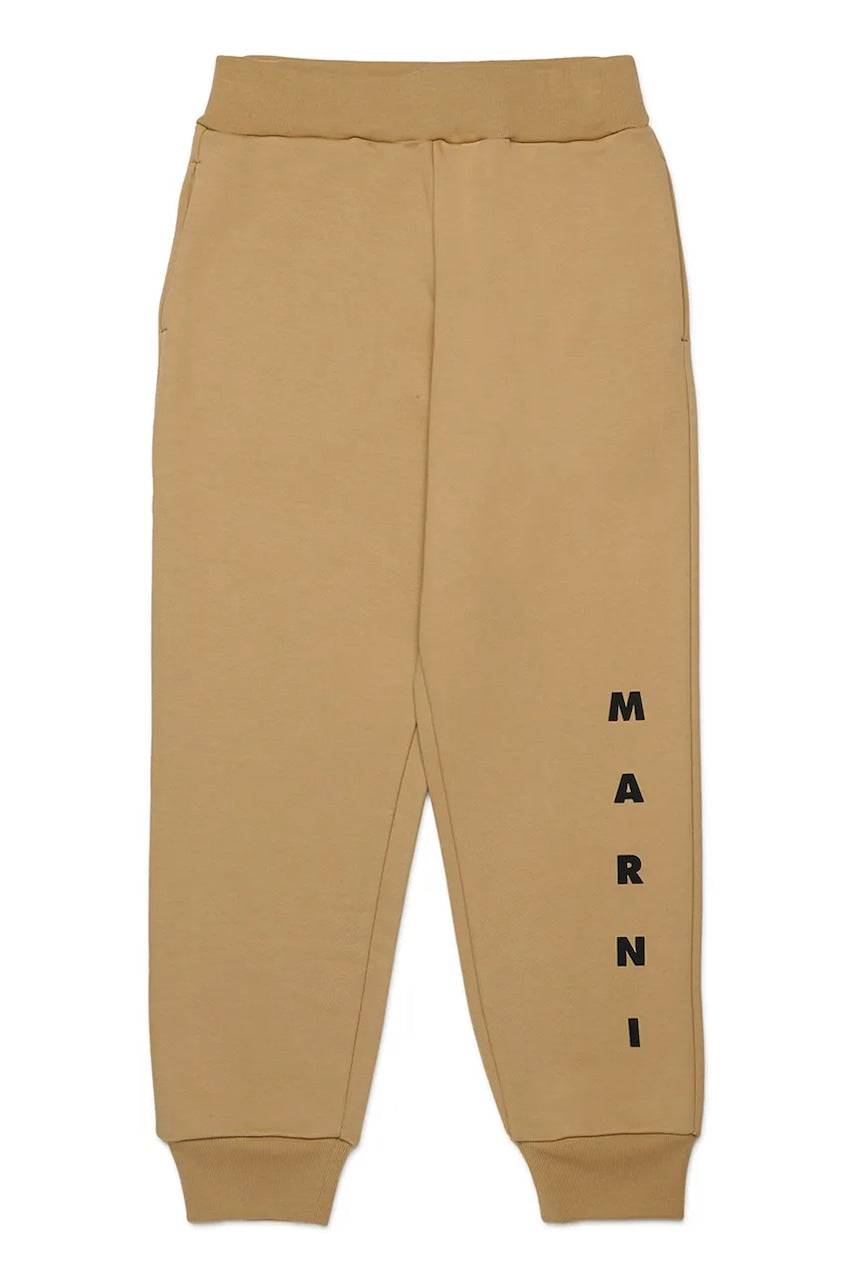 Otroški spodnji del trenirke Marni MP72U TROUSERS bež barva, M01218