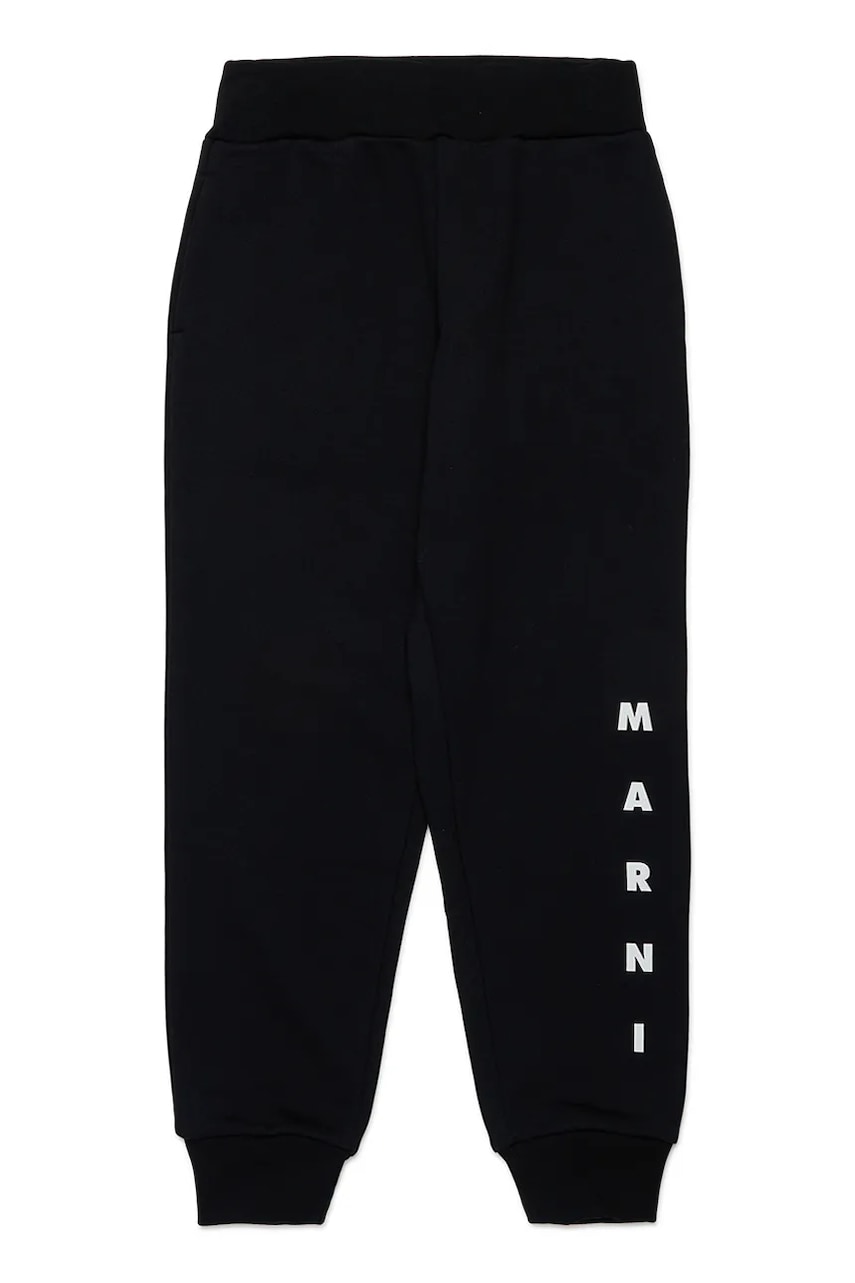 Otroški spodnji del trenirke Marni MP72U TROUSERS črna barva, M01218