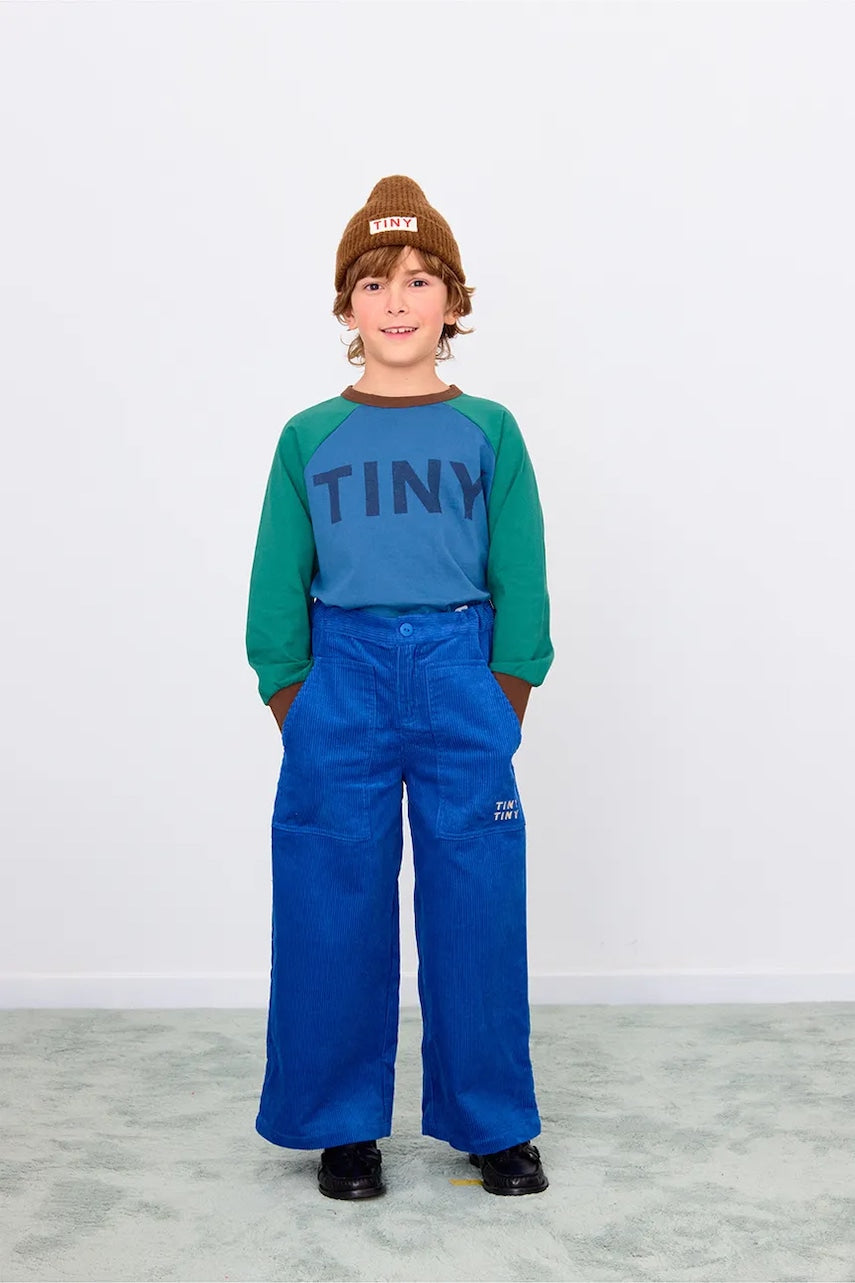 Dječje hlače Tinycottons TINY SOLID WOVEN PANT boja: tamno plava, bez uzorka, AW25-457