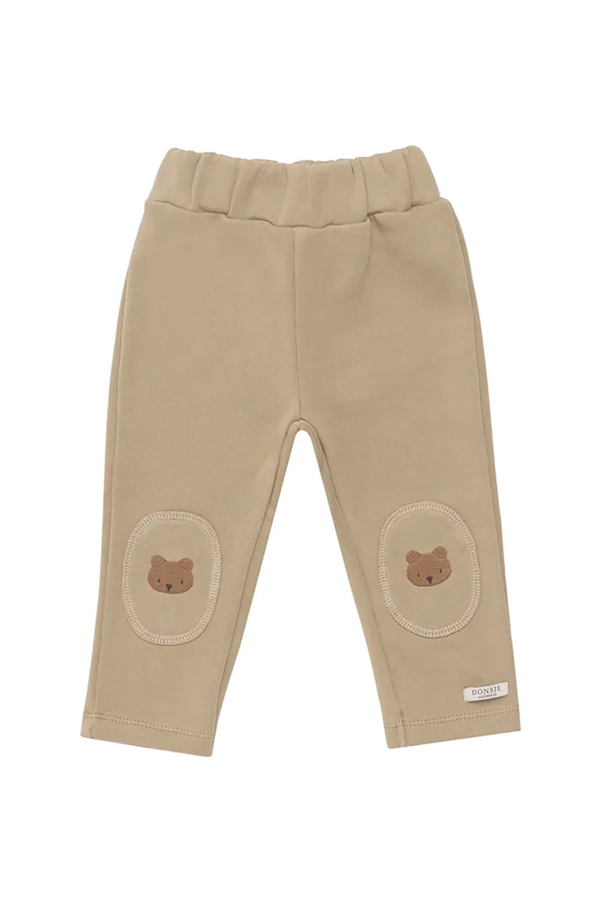Otroška bombažna trenirka Donsje Joek Trousers Bears bež barva, 3040701