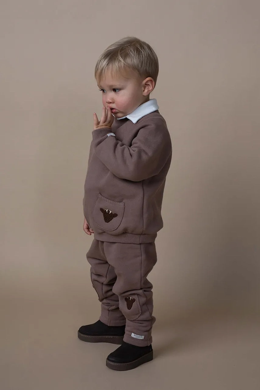 Otroška bombažna trenirka Donsje Joek Trousers Stags rjava barva, 3040707