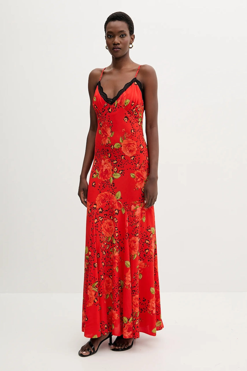 Haljina Never Fully Dressed boja: crvena, maxi, širi se prema dolje, NFDDR3097