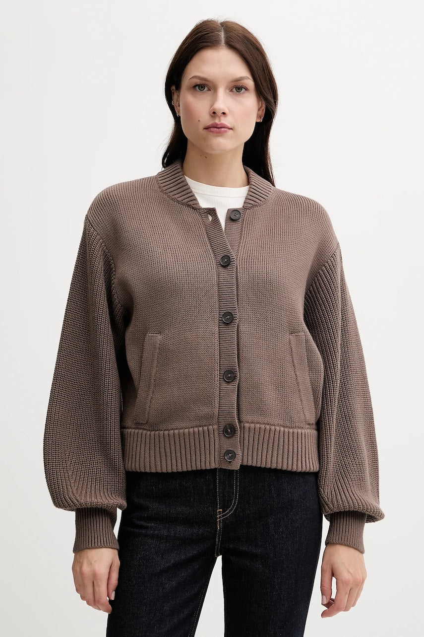 Pamučni kardigan Tommy Hilfiger boja: smeđa, tople, WW0WW45692