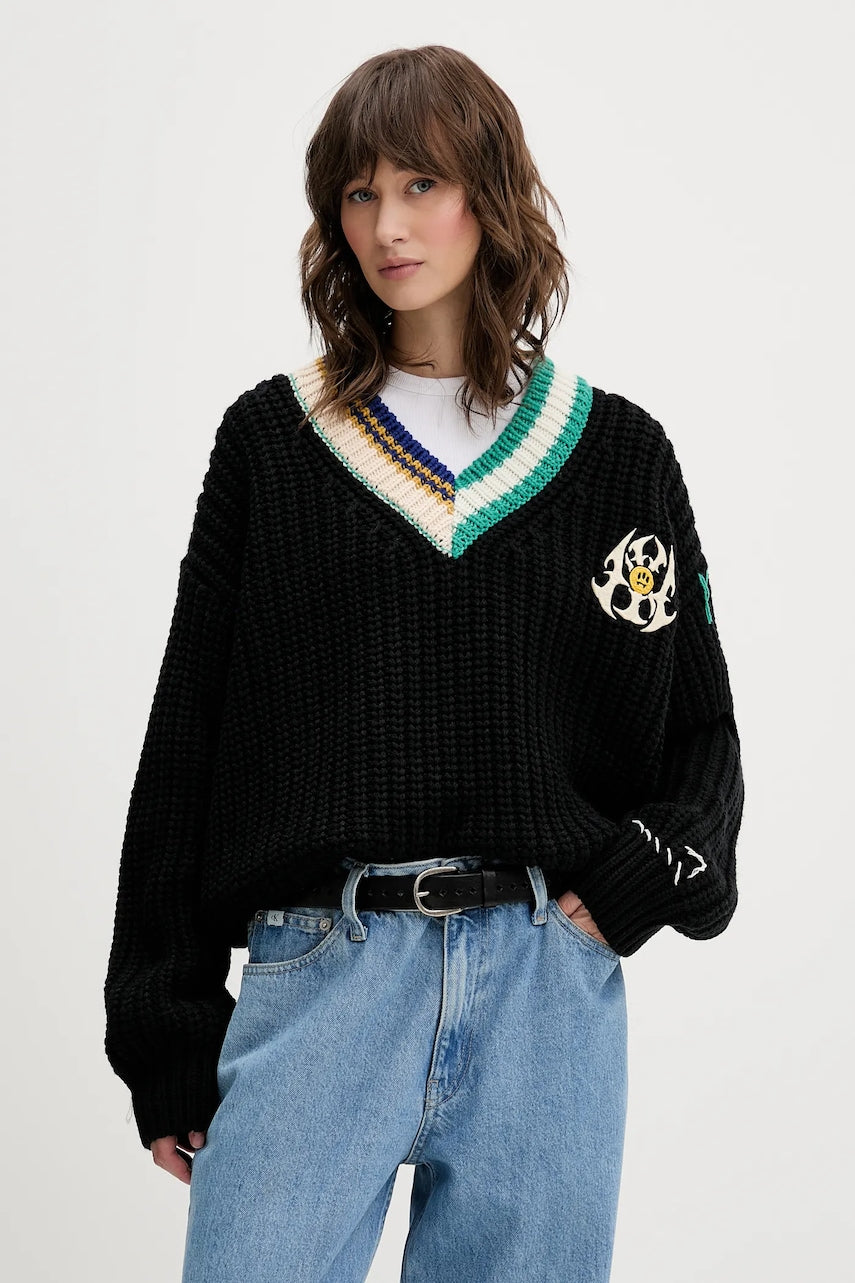 Pulover s dodatkom vune Barrow boja: crna, tople, F5BWWOJP110