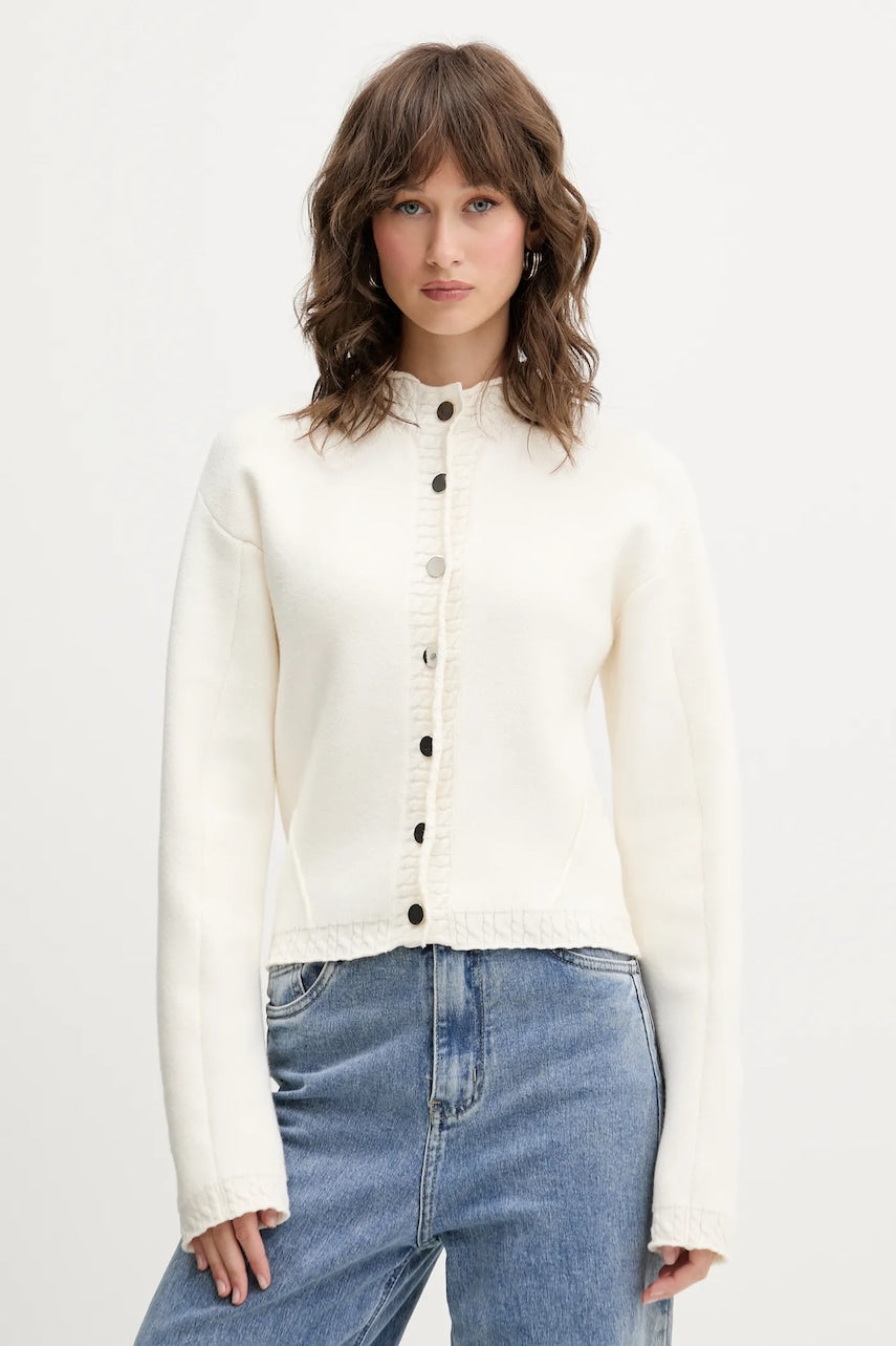 Kardigan Never Fully Dressed boja: bež, NFDKN676