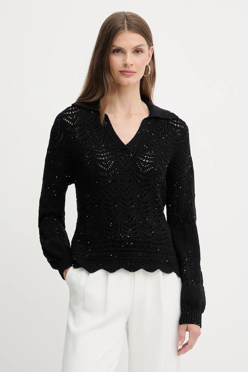 Pulover Fracomina boja: crna, tople, FS25WT7032K53801