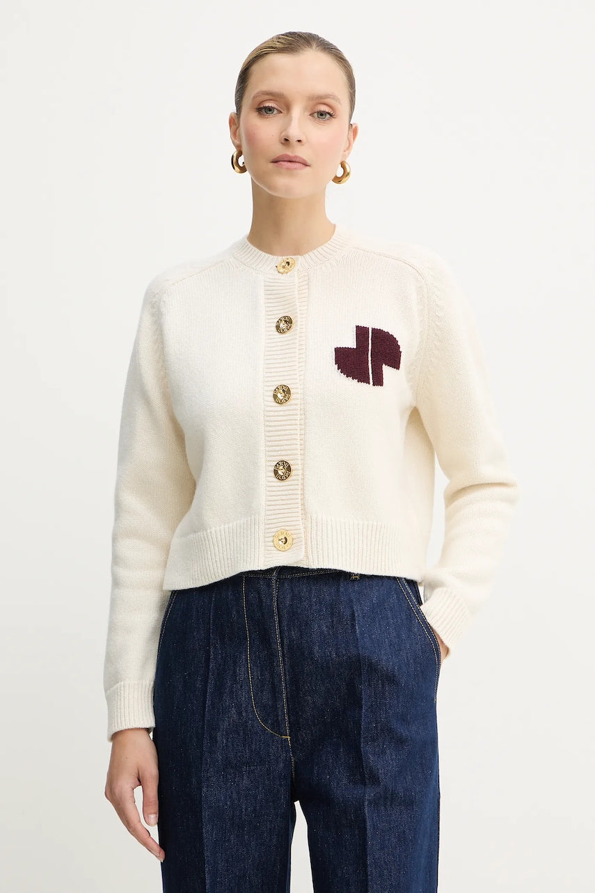 Vuneni kardigan Patou boja: bež, tople, KN2818064