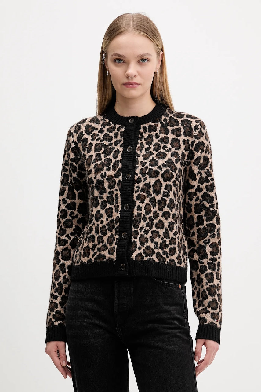 Kardigan s dodatkom vune Tommy Jeans boja: smeđa, tople, DW0DW21968