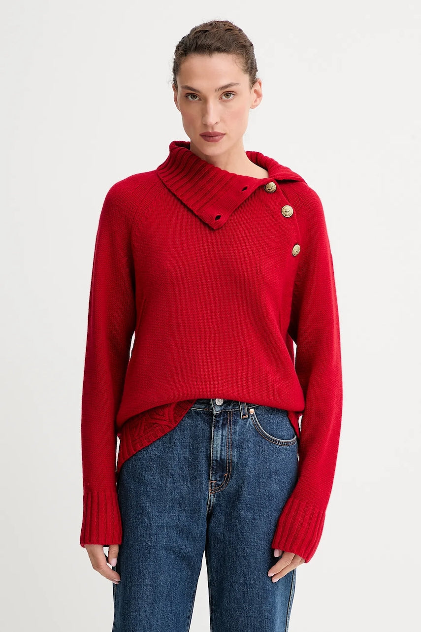 Pulover od kašmira ZADIG&VOLTAIRE boja: crvena, tople, s dolčevitom, KWSW02793