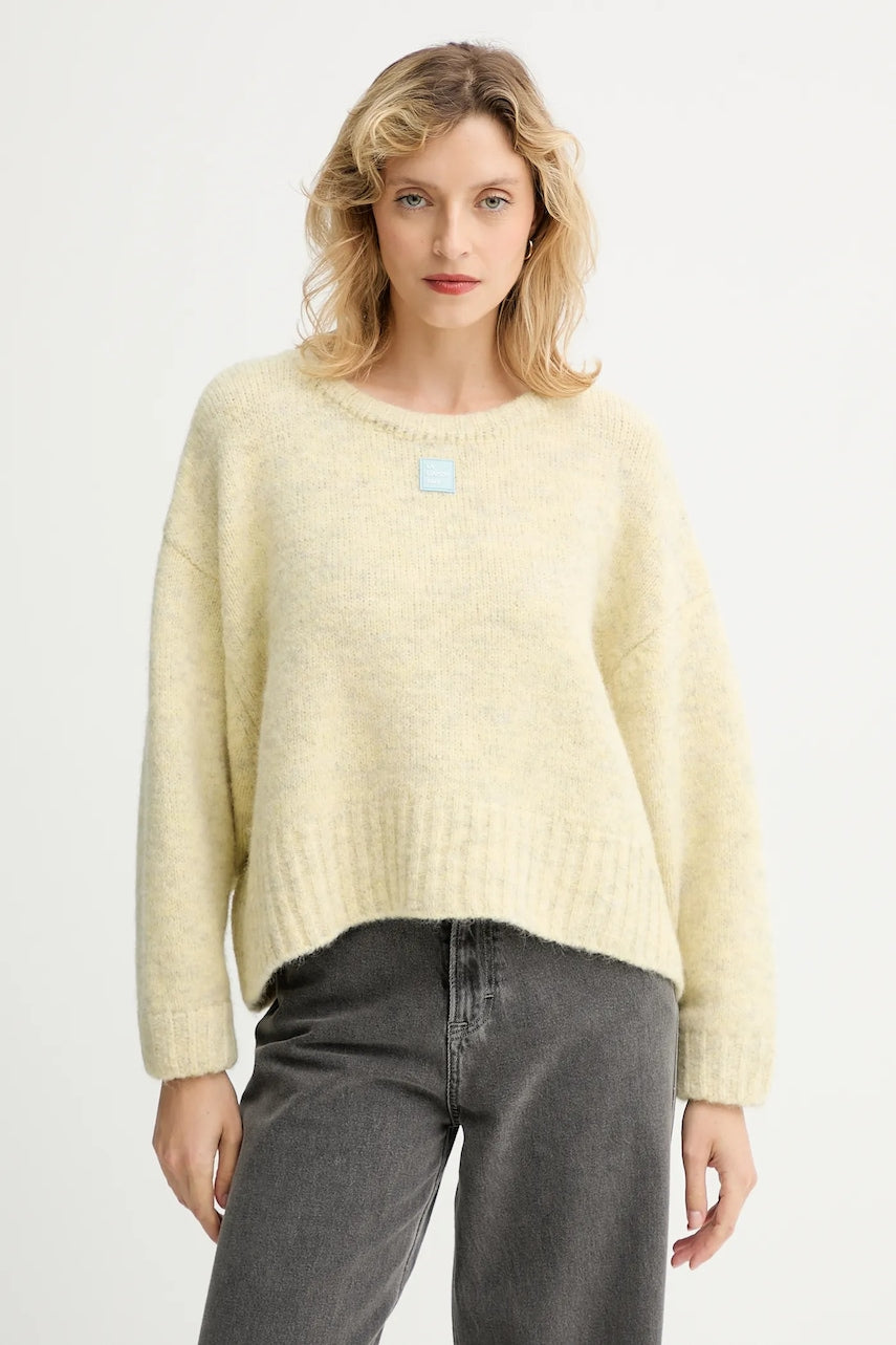Pulover s dodatkom vune American Vintage boja: žuta, tople, EAST18VM