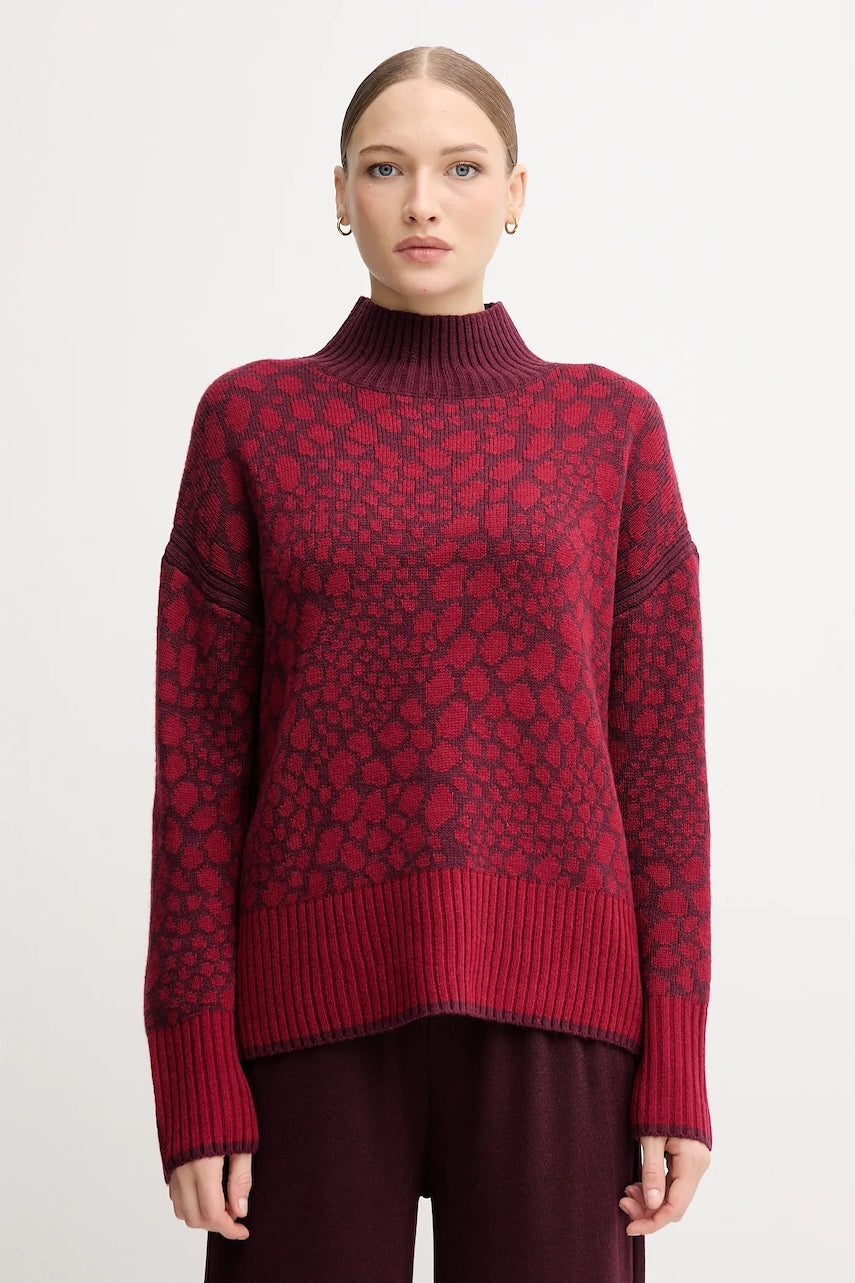 Pulover s dodatkom vune Marc Aurel boja: crvena, tople, s poludolčevitom, 8026-8000-82046